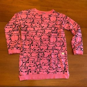 Souris Mini girls 8 pink cats long sweatshirt